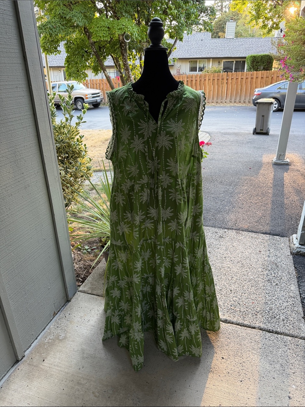 Green Floral Print  sundress